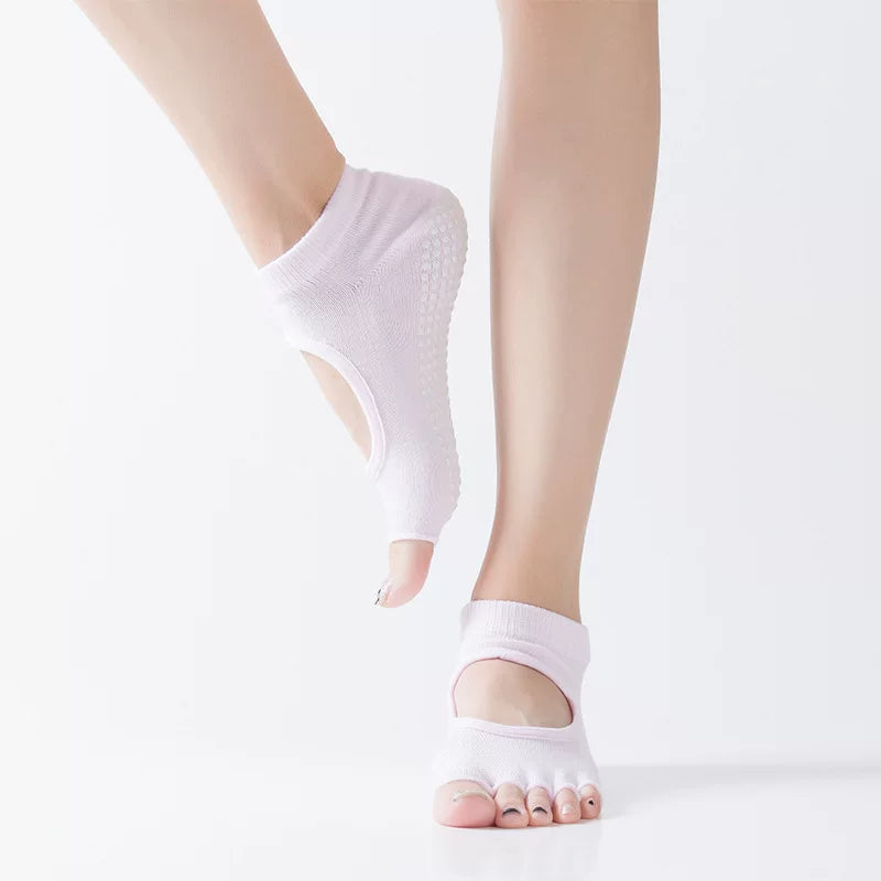 Porlsdn | Women’s Five-Finger Open-Toe Cotton Yoga Socks for Studio Wear