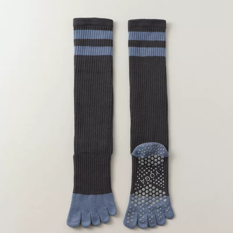 Porlsdn | Women’s Long Tube Five-Toe Yoga Socks for Spring & Autumn