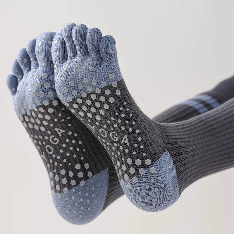 Porlsdn | Women’s Long Tube Five-Toe Yoga Socks for Spring & Autumn