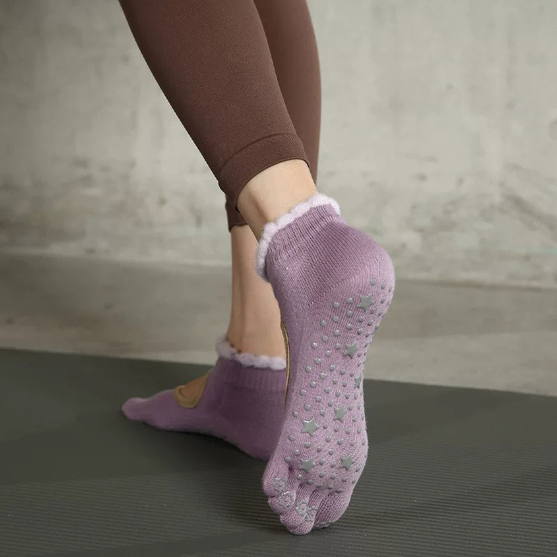 Porlsdn | Women’s Split-Toe Five-Toe Yoga Socks for Pilates and Studio Practice