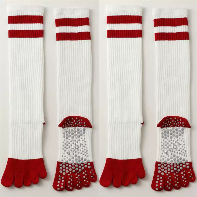 Porlsdn | Women’s Long Tube Five-Toe Yoga Socks for Spring & Autumn