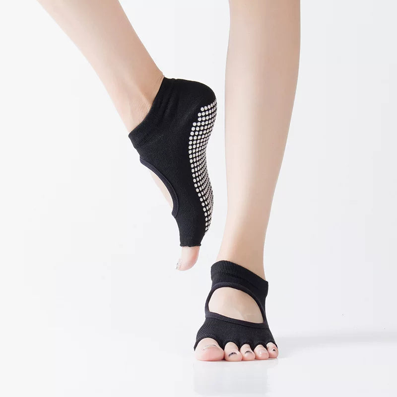 Porlsdn | Women’s Five-Finger Open-Toe Cotton Yoga Socks for Studio Wear