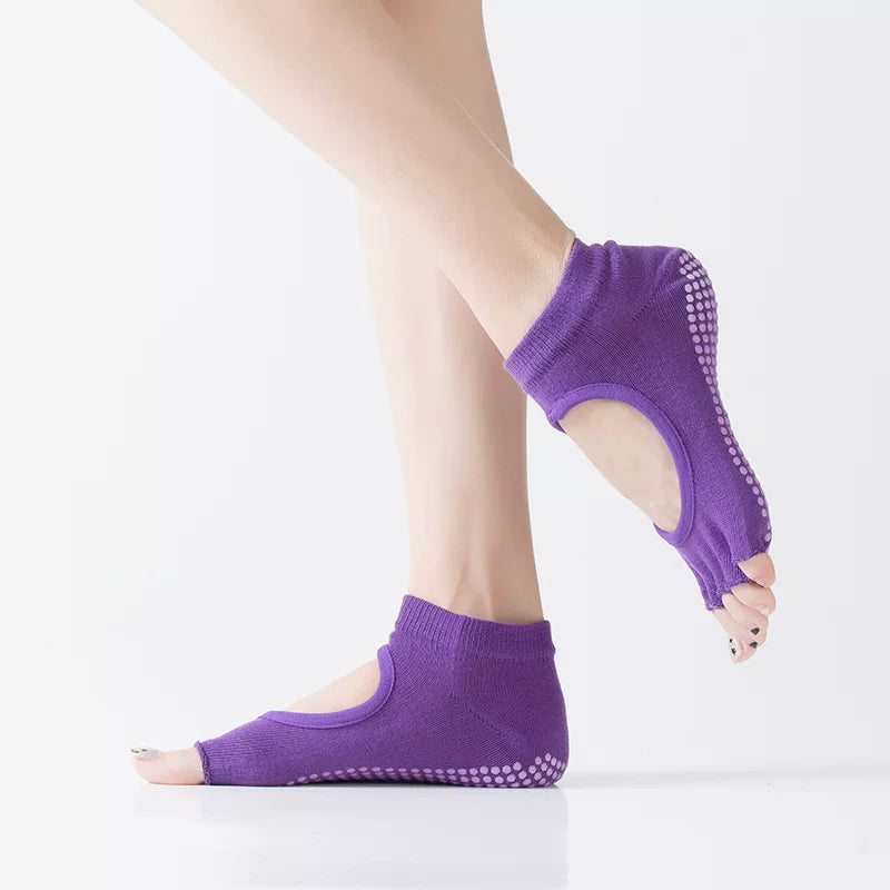 Porlsdn | Women’s Five-Finger Open-Toe Cotton Yoga Socks for Studio Wear