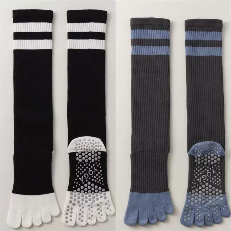 Porlsdn | Women’s Long Tube Five-Toe Yoga Socks for Spring & Autumn