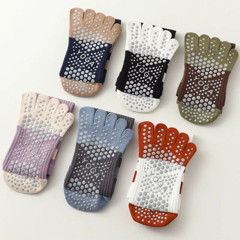 Porlsdn | Women’s Long Tube Five-Toe Yoga Socks for Spring & Autumn
