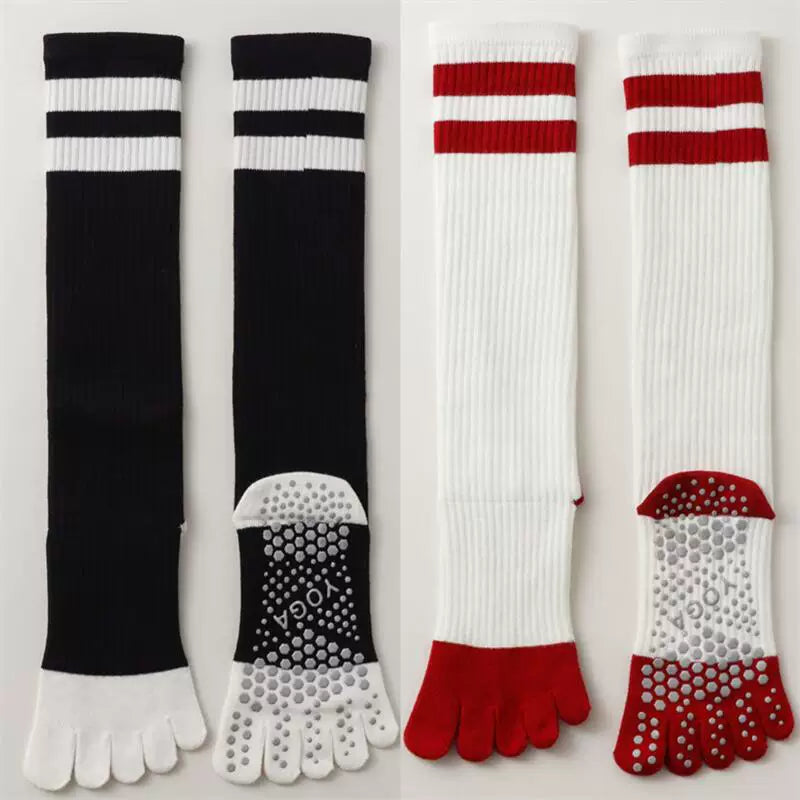 Porlsdn | Women’s Long Tube Five-Toe Yoga Socks for Spring & Autumn