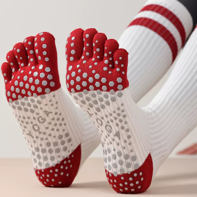 Porlsdn | Women’s Long Tube Five-Toe Yoga Socks for Spring & Autumn