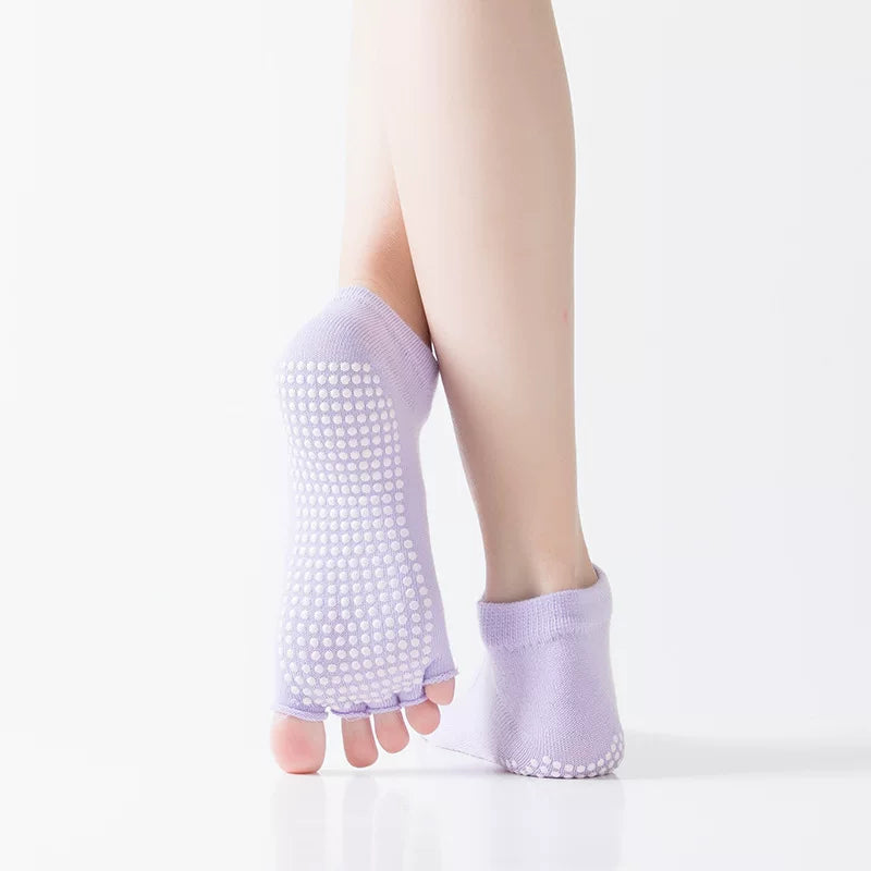 Porlsdn | Women’s Five-Finger Open-Toe Cotton Yoga Socks for Studio Wear