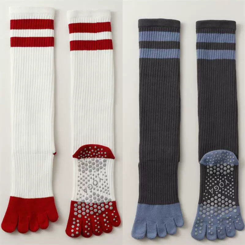 Porlsdn | Women’s Long Tube Five-Toe Yoga Socks for Spring & Autumn