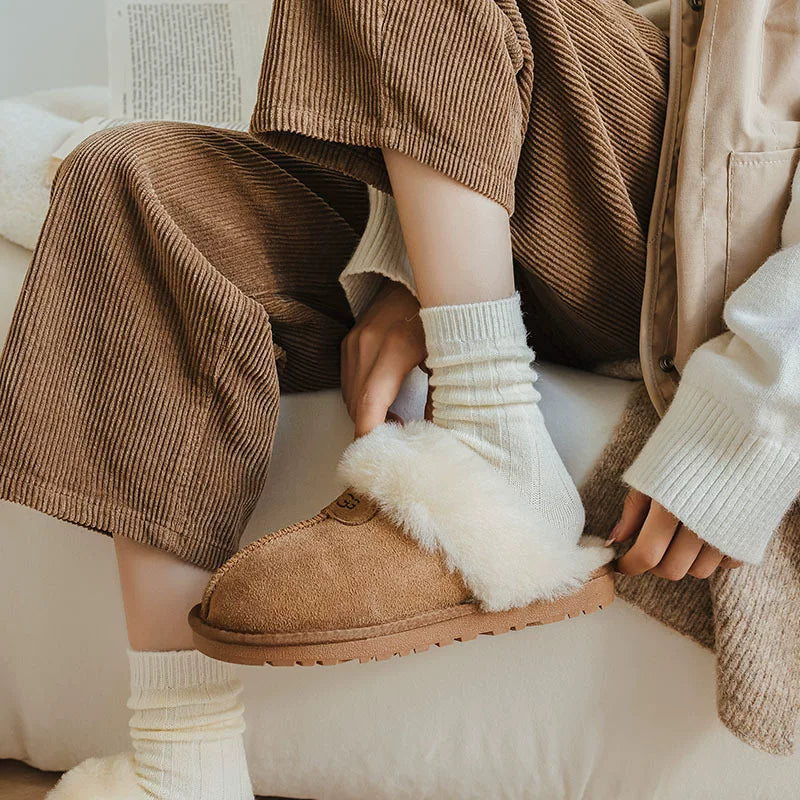 Porlsdn | Women’s Wool Blend Mid-Calf Socks with Vertical Stripe Design