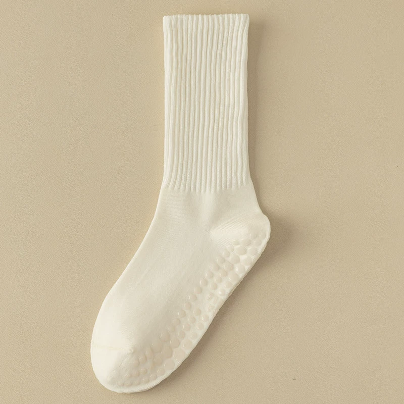 Porlsdn | Solid Color Yoga Mid-Calf Socks – Lightweight Non-Slip Pilates Fitness Socks for Women