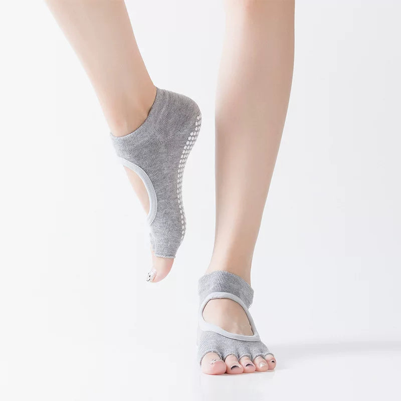 Porlsdn | Women’s Five-Finger Open-Toe Cotton Yoga Socks for Studio Wear