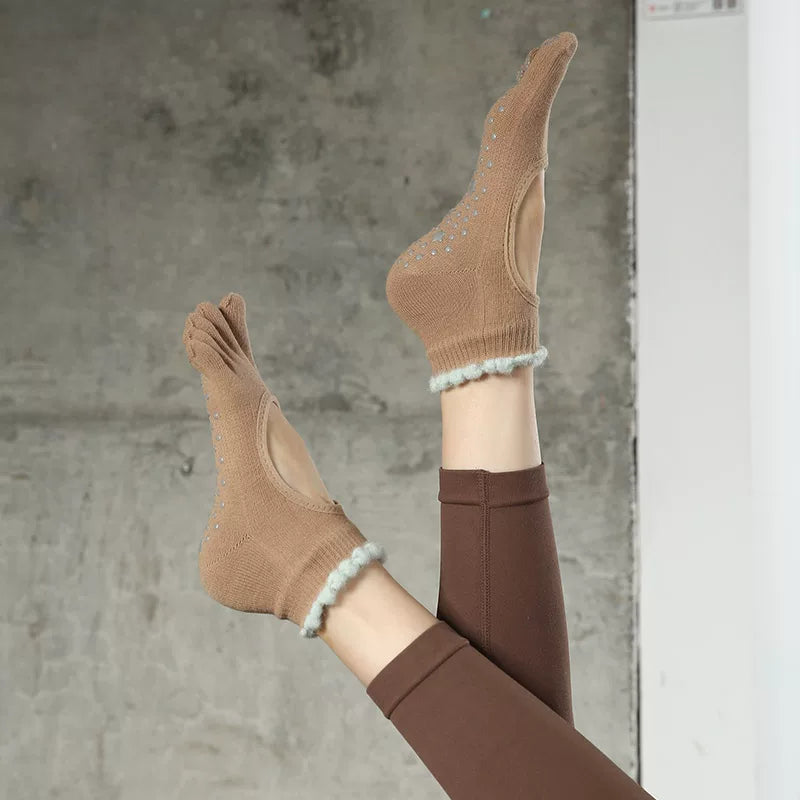 Porlsdn | Women’s Split-Toe Five-Toe Yoga Socks for Pilates and Studio Practice