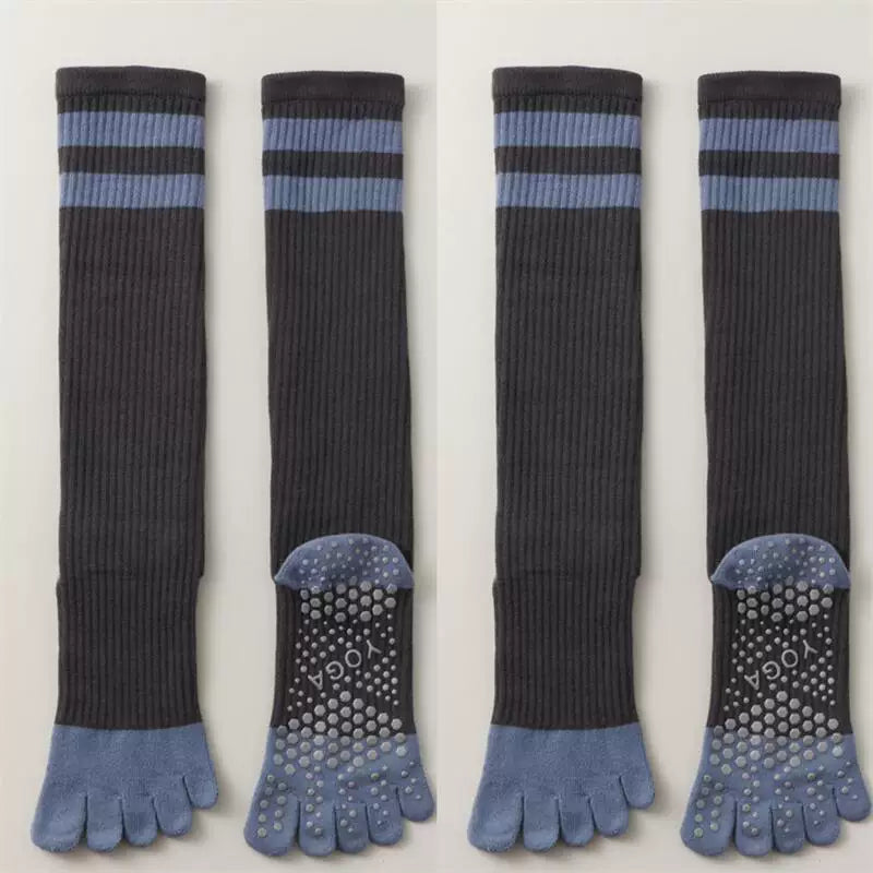 Porlsdn | Women’s Long Tube Five-Toe Yoga Socks for Spring & Autumn