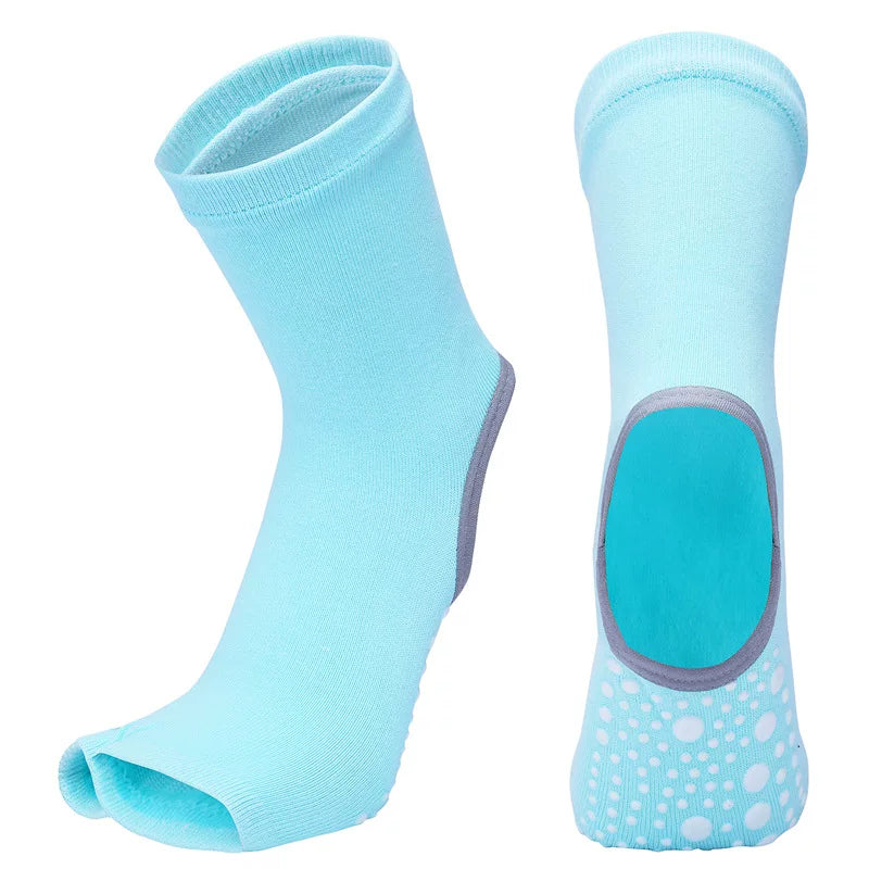Porlsdn | Mid-Calf Five-Toe Yoga Socks with Heel Structure for Indoor Practice