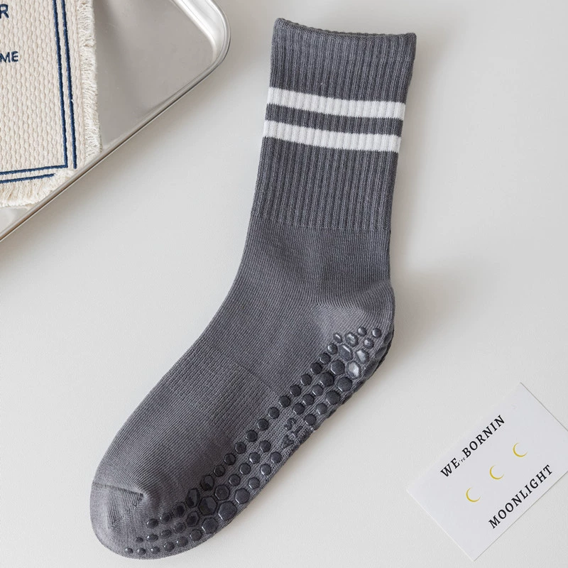 Porlsdn | Solid Color Yoga Mid-Calf Socks – Lightweight Non-Slip Pilates Fitness Socks for Women