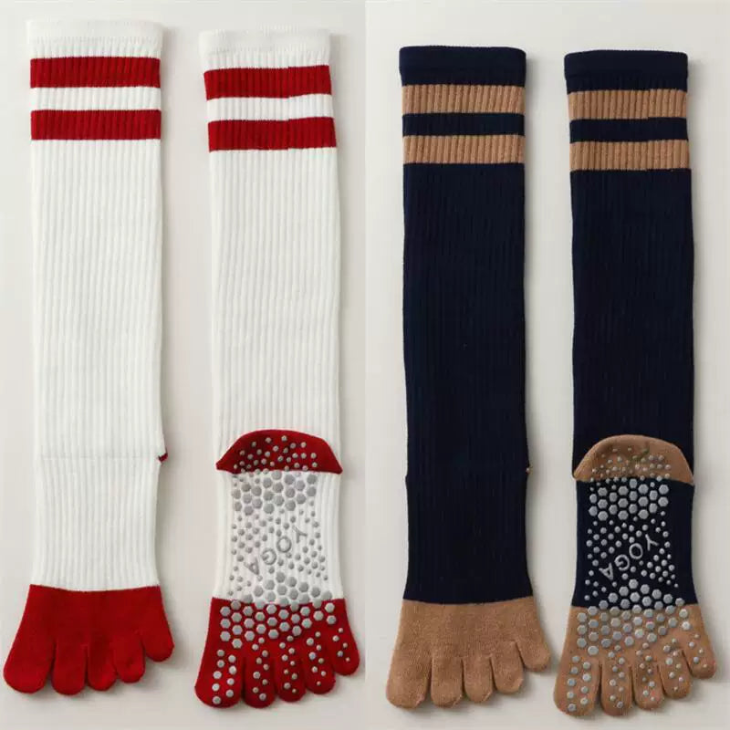 Porlsdn | Women’s Long Tube Five-Toe Yoga Socks for Spring & Autumn