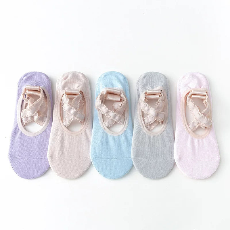 Porlsdn | Women’s Five-Toe Yoga Socks with Cross Straps for Summer Practice