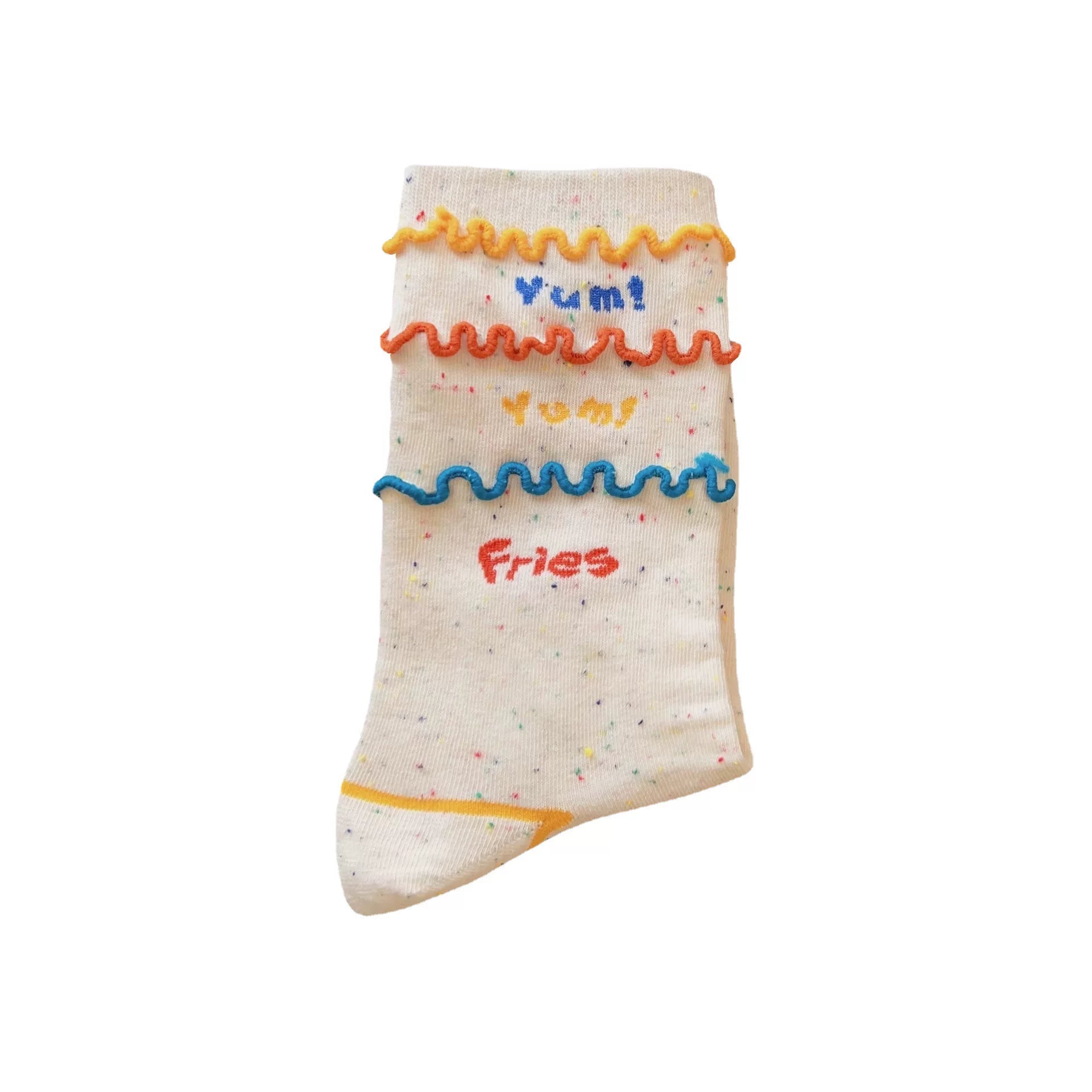 Porlsdn | Women’s Cartoon Snack Pattern Mid-Calf Socks, Colorful Design