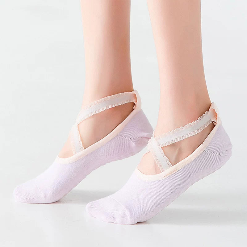 Porlsdn | Women’s Five-Toe Yoga Socks with Cross Straps for Summer Practice