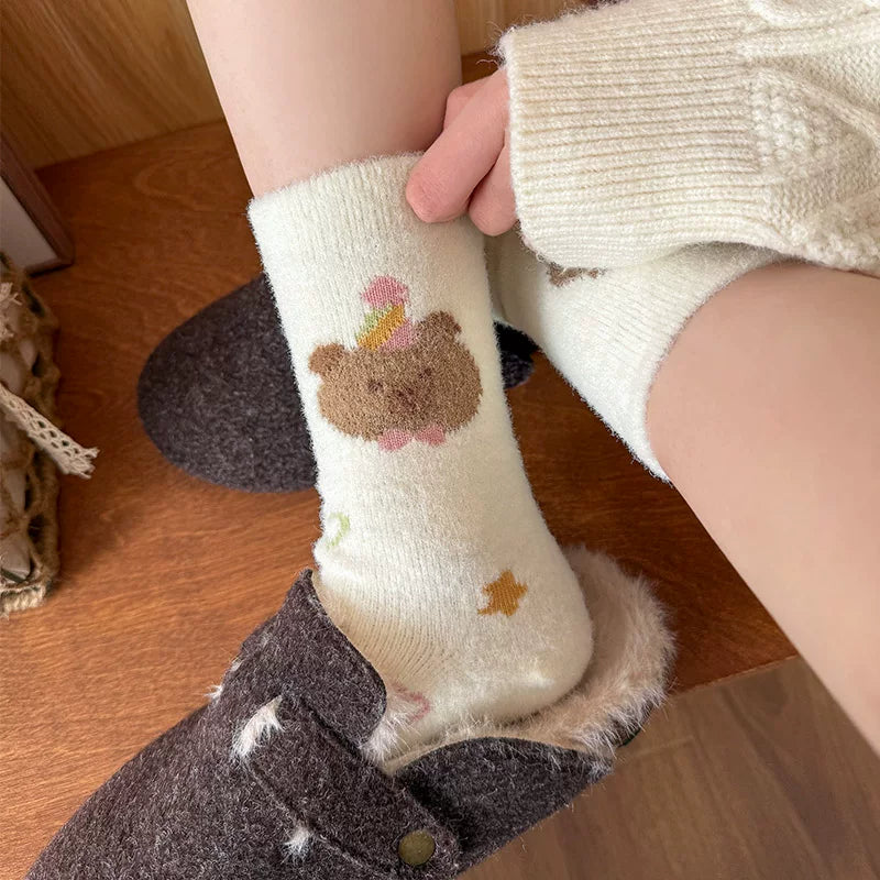 Porlsdn | Women’s Plush Velvet Home Socks for Fall & Winter