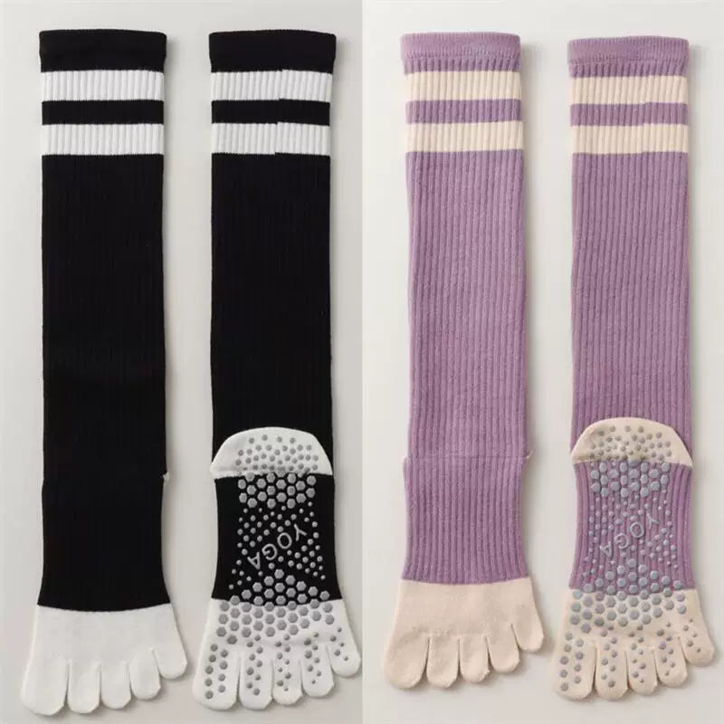 Porlsdn | Women’s Long Tube Five-Toe Yoga Socks for Spring & Autumn
