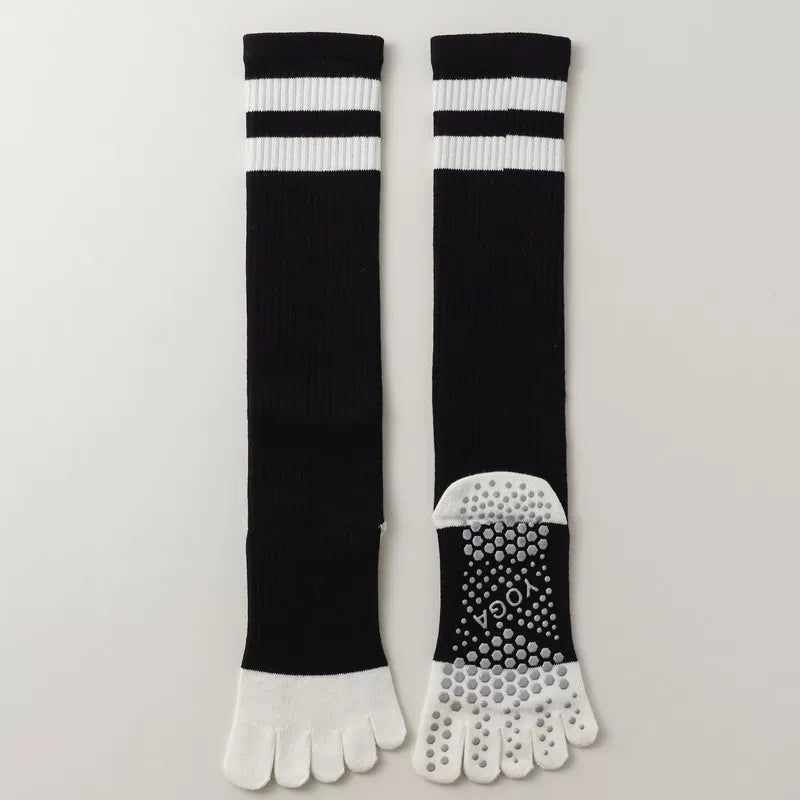 Porlsdn | Women’s Long Tube Five-Toe Yoga Socks for Spring & Autumn