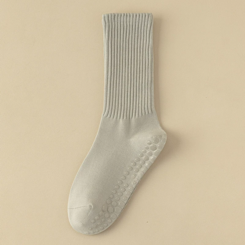 Porlsdn | Solid Color Yoga Mid-Calf Socks – Lightweight Non-Slip Pilates Fitness Socks for Women