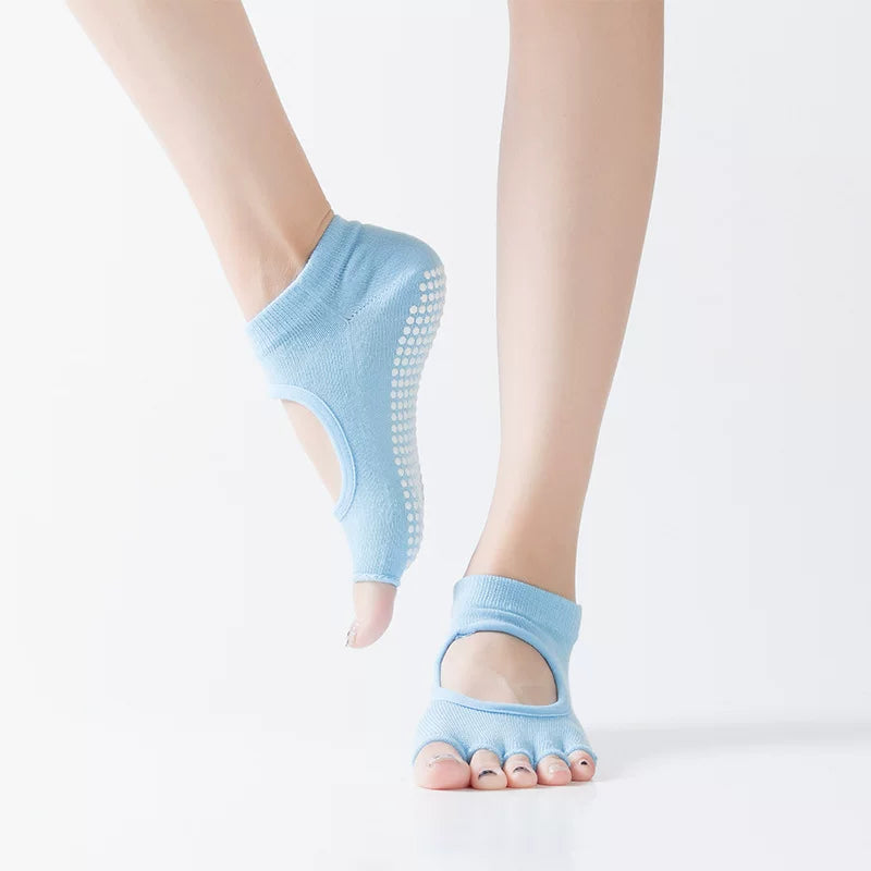 Porlsdn | Women’s Five-Finger Open-Toe Cotton Yoga Socks for Studio Wear