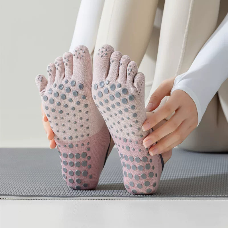 Porlsdn | Women’s Open-Heel Split-Toe Yoga Socks for Indoor Practice