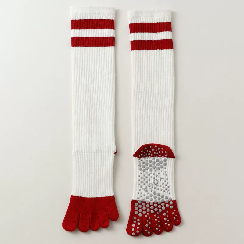 Porlsdn | Women’s Long Tube Five-Toe Yoga Socks for Spring & Autumn